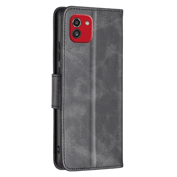 For Samsung Galaxy A03 166mm Lambskin Texture Pure Color Flip Leather Phone Case