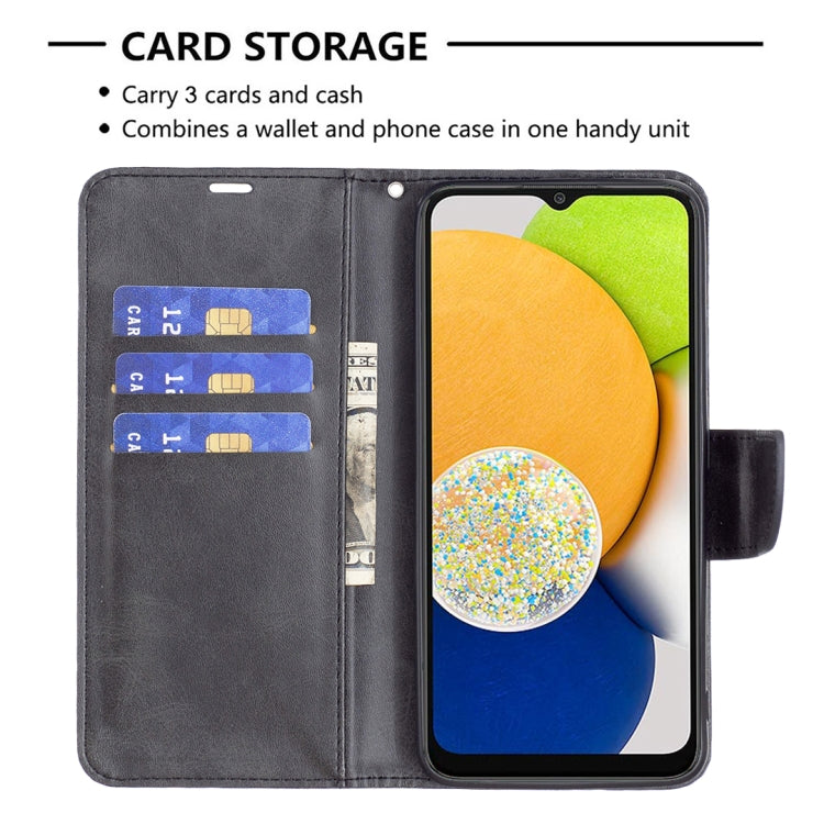 For Samsung Galaxy A03 166mm Lambskin Texture Pure Color Flip Leather Phone Case