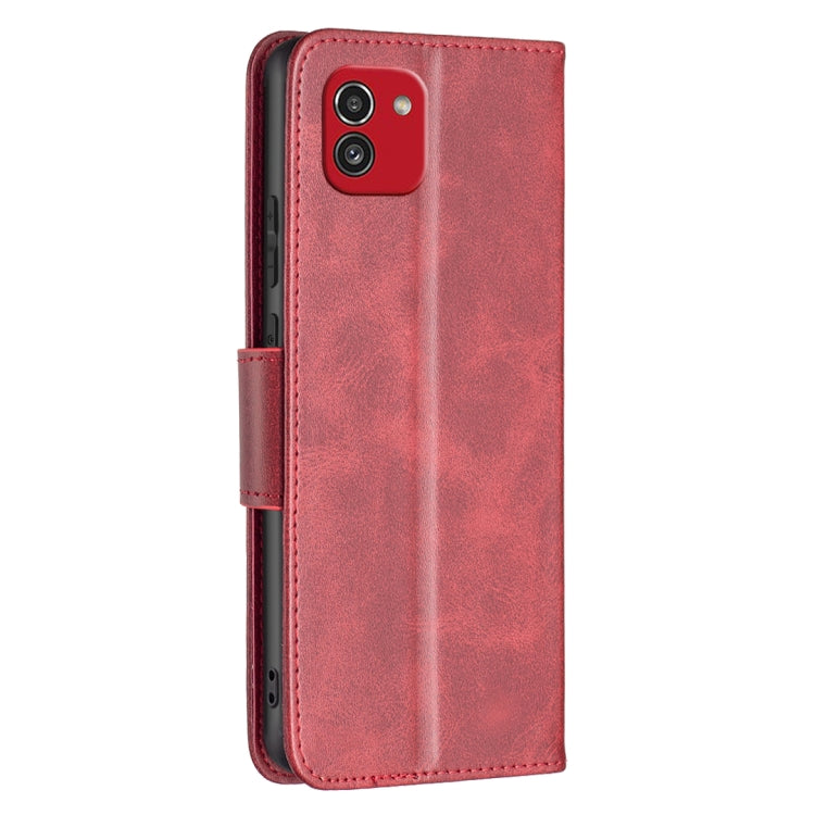 For Samsung Galaxy A03 166mm Lambskin Texture Pure Color Flip Leather Phone Case