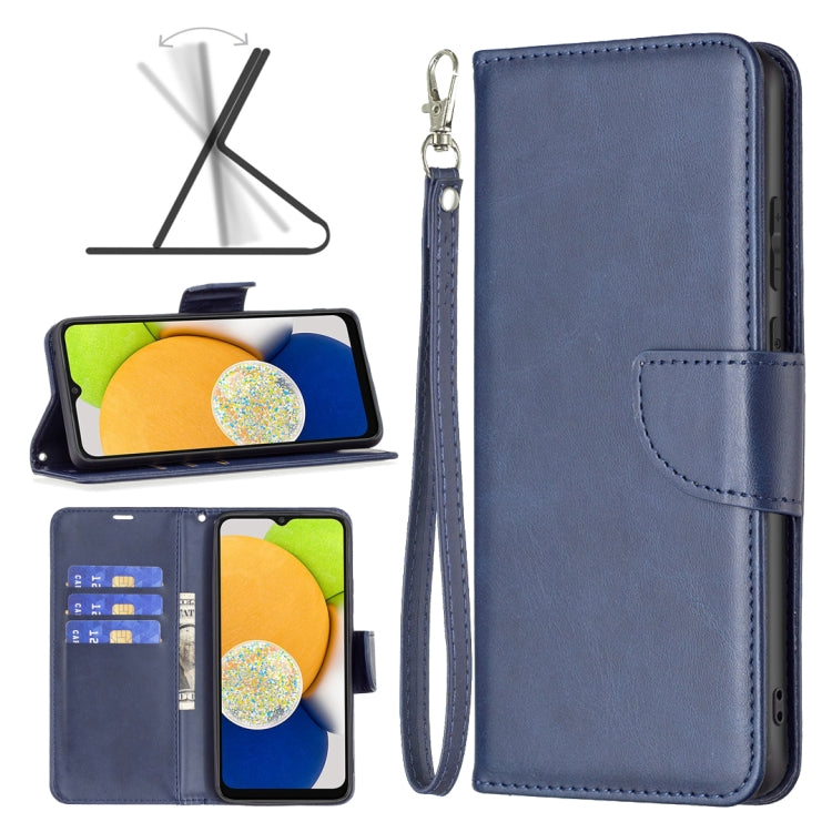 For Samsung Galaxy A03 166mm Lambskin Texture Pure Color Flip Leather Phone Case