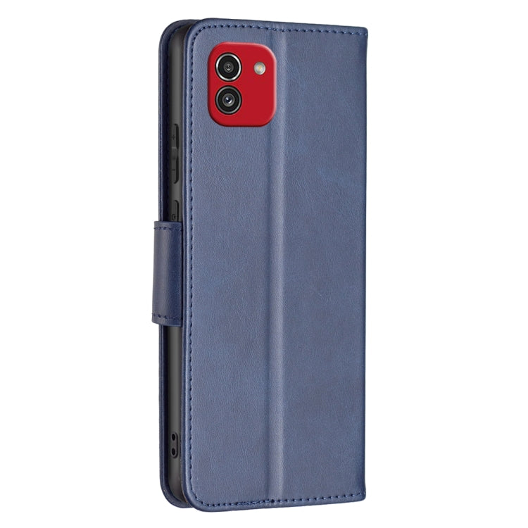 For Samsung Galaxy A03 166mm Lambskin Texture Pure Color Flip Leather Phone Case