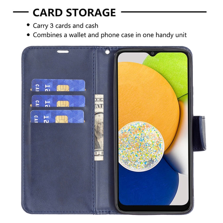 For Samsung Galaxy A03 166mm Lambskin Texture Pure Color Flip Leather Phone Case