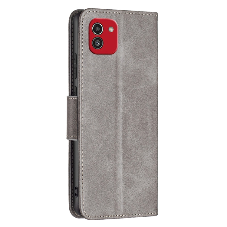 For Samsung Galaxy A03 166mm Lambskin Texture Pure Color Flip Leather Phone Case