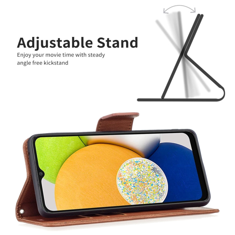 For Samsung Galaxy A03 166mm Lambskin Texture Pure Color Flip Leather Phone Case