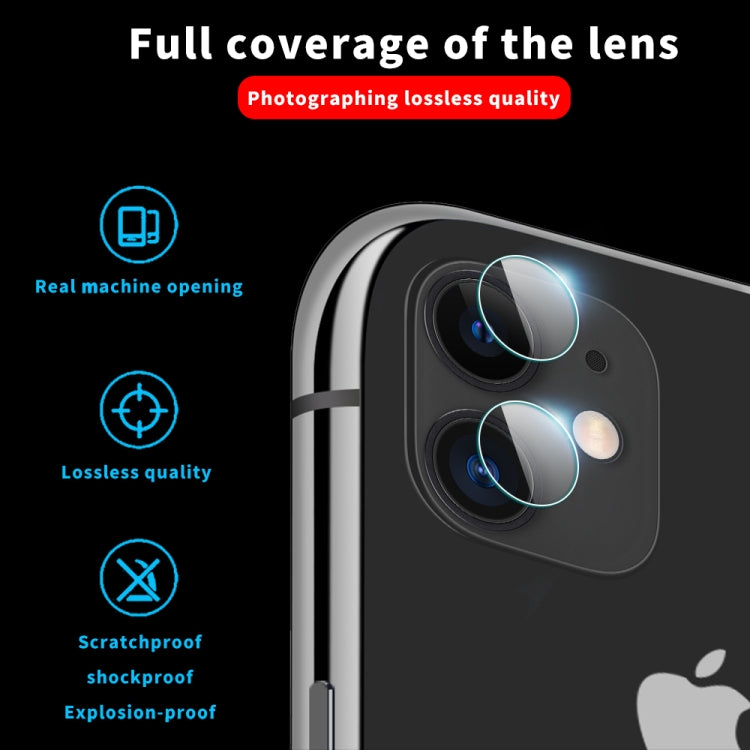 For iPhone 11 9D Transparent Rear Camera Lens Protector Tempered Glass Film
