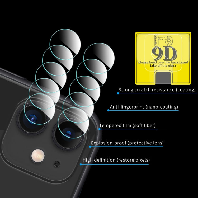 For iPhone 11 9D Transparent Rear Camera Lens Protector Tempered Glass Film