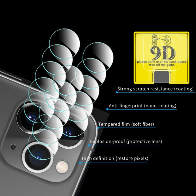 For iPhone 11 Pro 9D Transparent Rear Camera Lens Protector Tempered Glass Film
