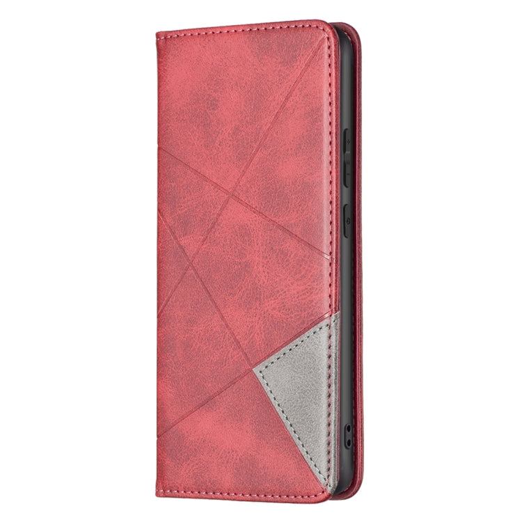 For Samsung Galaxy A03 166mm Rhombus Texture Magnetic Leather Phone Case