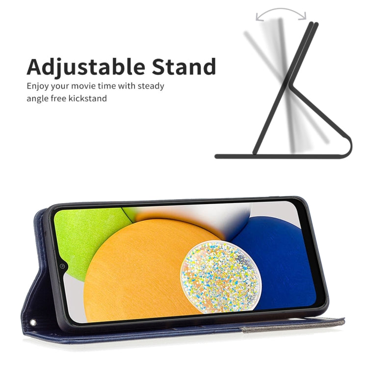 For Samsung Galaxy A03 166mm Rhombus Texture Magnetic Leather Phone Case