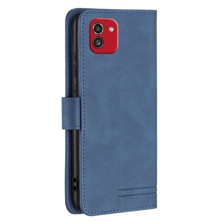 For Samsung Galaxy A03 166mm BF09 Magnetic Buckle RFID Flip Leather Phone Case