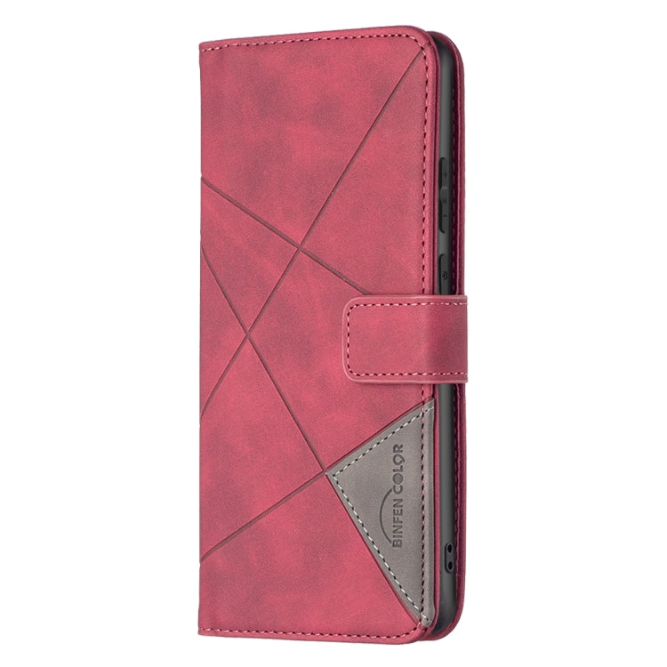 For Samsung Galaxy A03 166mm BF05 Magnetic Buckle Rhombus Texture Leather Phone Case