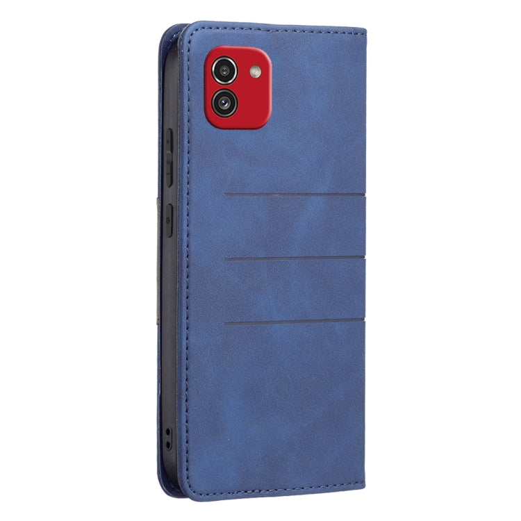 For Samsung Galaxy A03 166mm BF10 Color Block Magnetic Flip Leather Phone Case