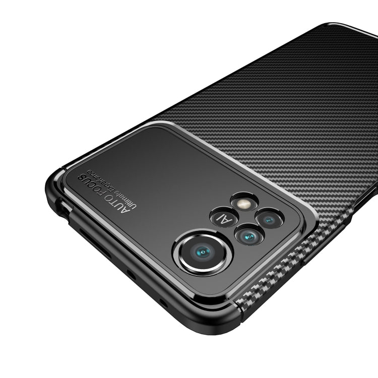 For Xiaomi Poco M4 Pro Fine Hole Version Carbon Fiber Texture Shockproof TPU Phone Case