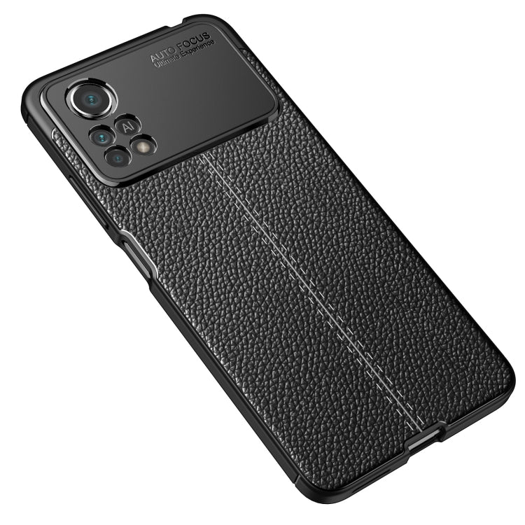 For Xiaomi Poco M4 Pro Fine Hole Version Litchi Texture Shockproof TPU Phone Case