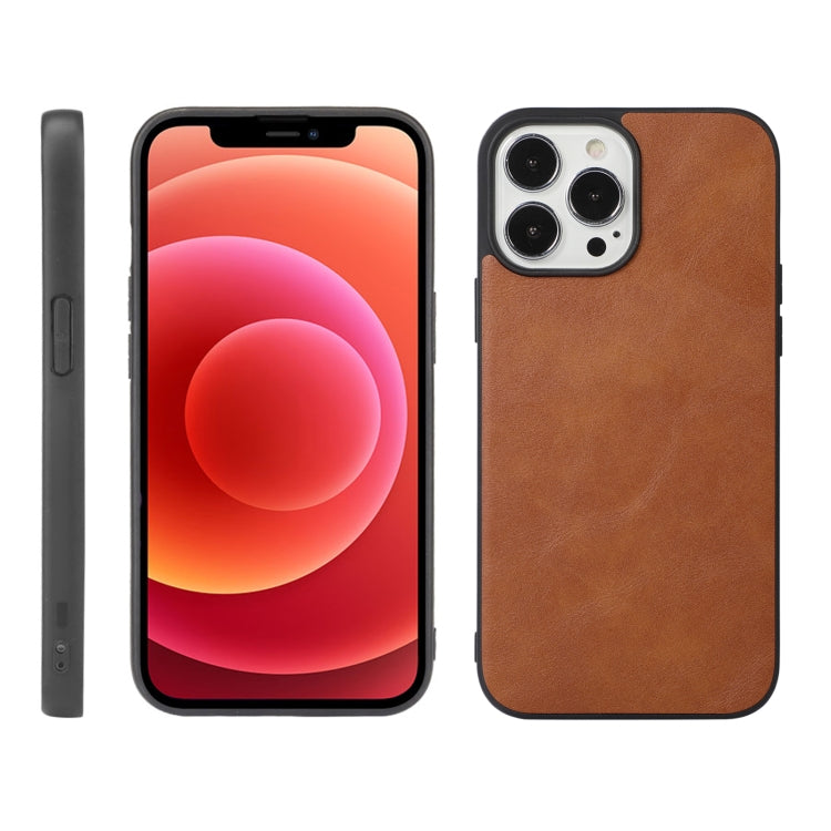 For iPhone 12 Pro Max Cowhide Texture PU Phone Case
