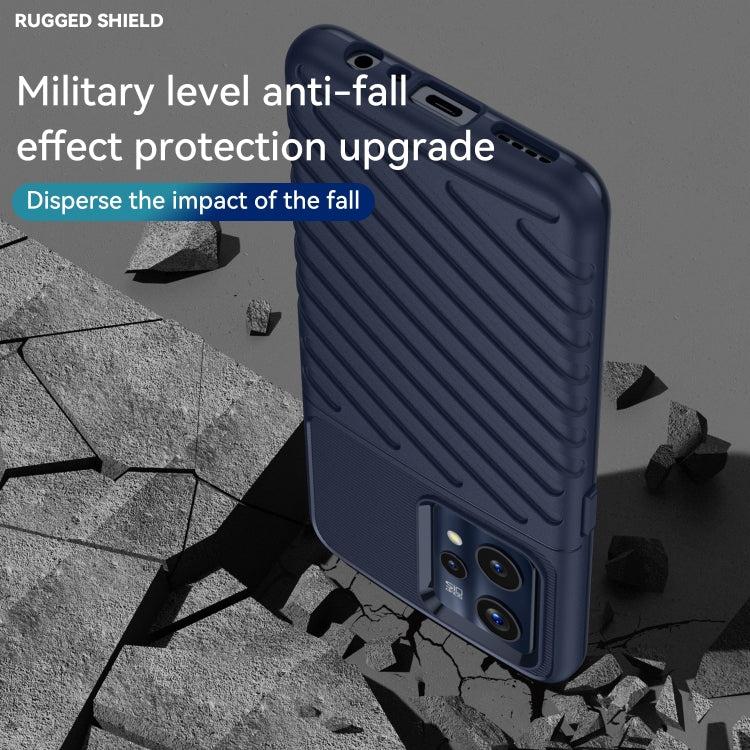 For OPPO Realme 9 Pro+ Thunderbolt Shockproof TPU Protective Soft Phone Case(Blue)