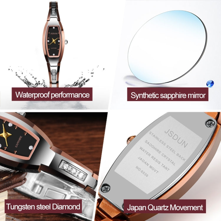 JIN SHI DUN 6530 Women Fashion Dual Calendar Luminous Quartz Watch