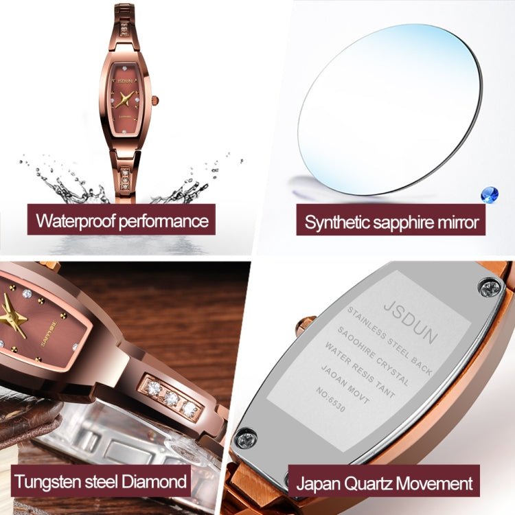 JIN SHI DUN 6530 Women Fashion Dual Calendar Luminous Quartz Watch