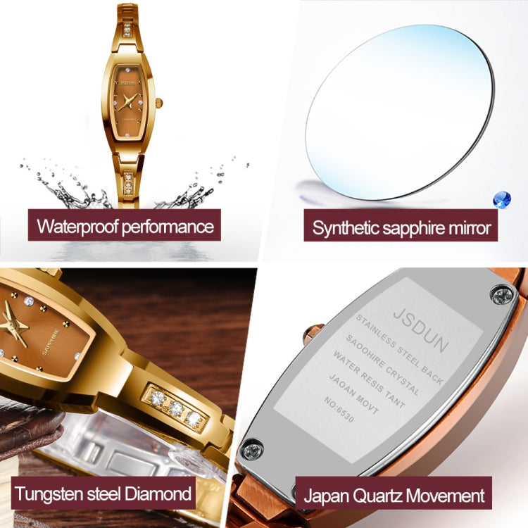 JIN SHI DUN 6530 Women Fashion Dual Calendar Luminous Quartz Watch