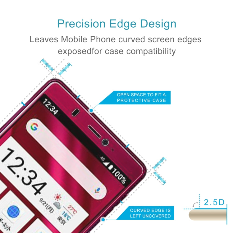 50 PCS 0.26mm 9H 2.5D Tempered Glass Film For Sharp Simple Sumaho 5