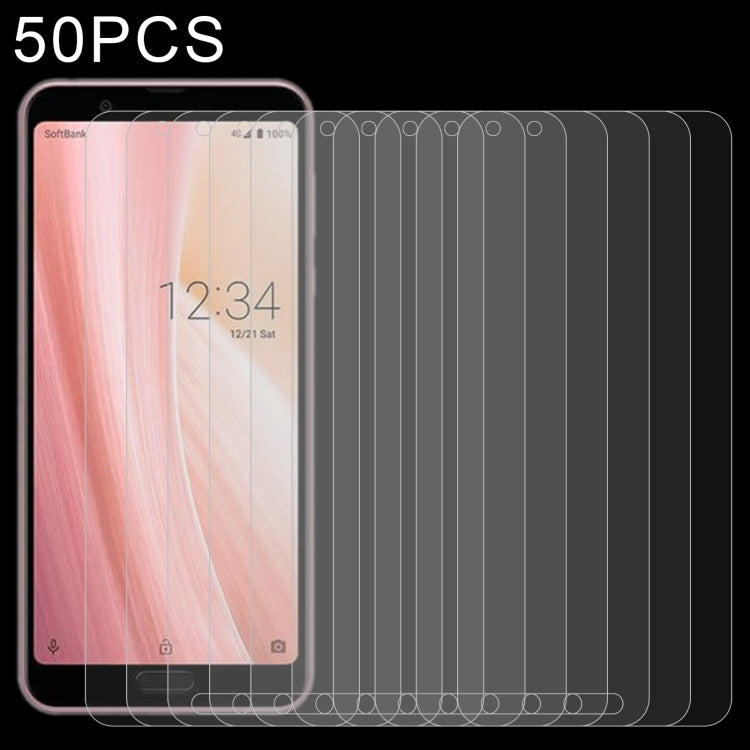 50 PCS 0.26mm 9H 2.5D Tempered Glass Film For Sharp Aquos Sense3 Basic