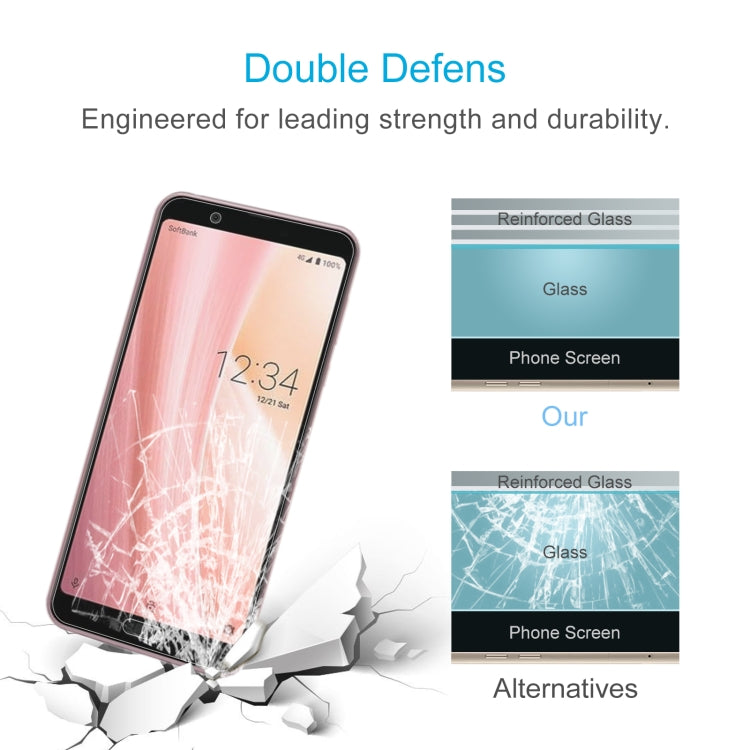 50 PCS 0.26mm 9H 2.5D Tempered Glass Film For Sharp Aquos Sense3 Basic