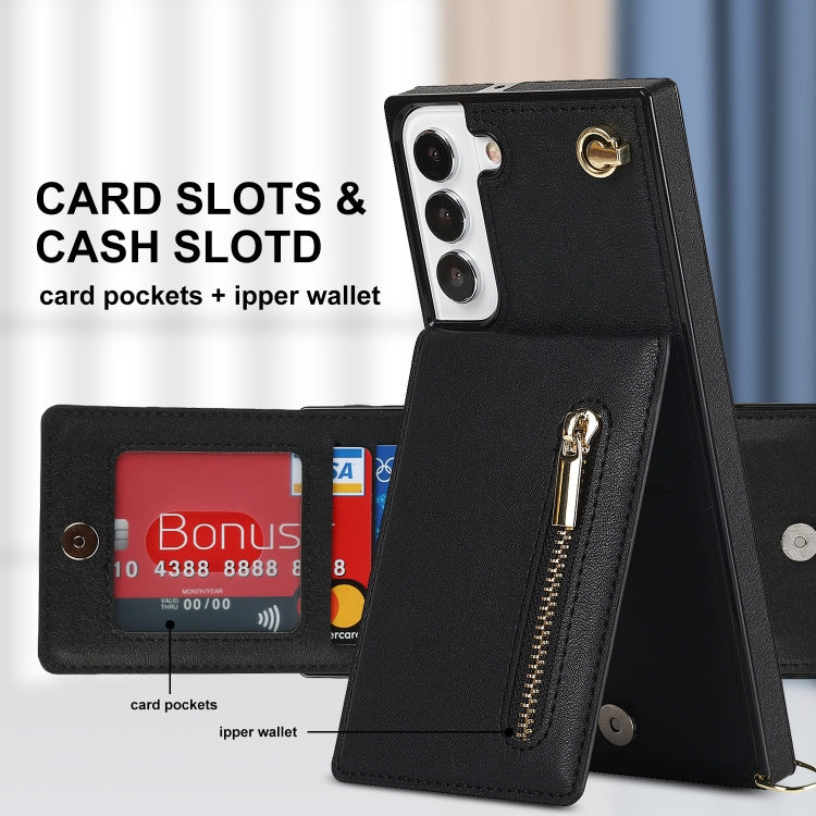 For Samsung Galaxy S21 FE 5G Cross-body Square Zipper Card Holder Bag Phone Case