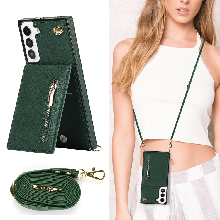 For Samsung Galaxy S21 FE 5G Cross-body Square Zipper Card Holder Bag Phone Case