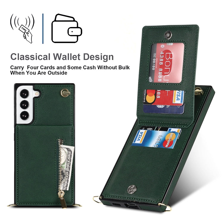 For Samsung Galaxy S21 FE 5G Cross-body Square Zipper Card Holder Bag Phone Case