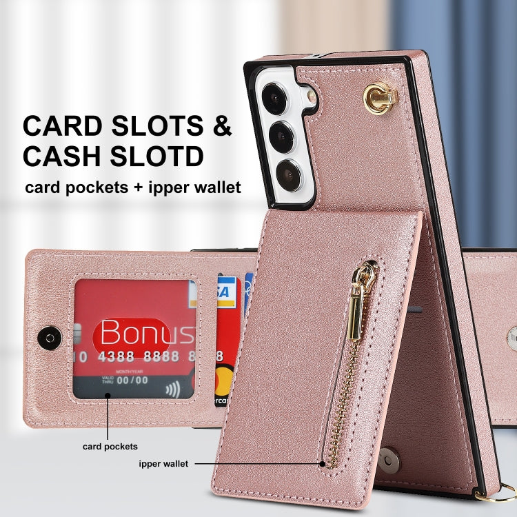 For Samsung Galaxy S21 FE 5G Cross-body Square Zipper Card Holder Bag Phone Case