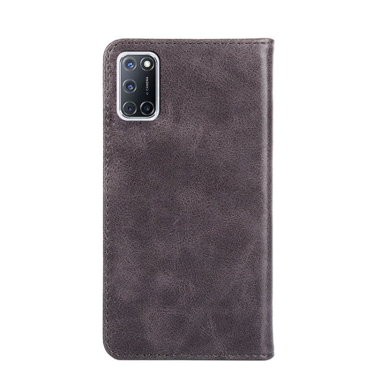 For OPPO A52 Non-Magnetic Retro Texture Horizontal Flip Leather Phone Case