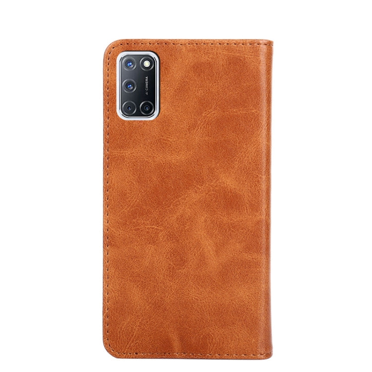 For OPPO A52 Non-Magnetic Retro Texture Horizontal Flip Leather Phone Case