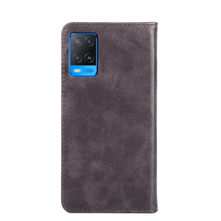 For OPPO A54 4G Non-Magnetic Retro Texture Horizontal Flip Leather Phone Case