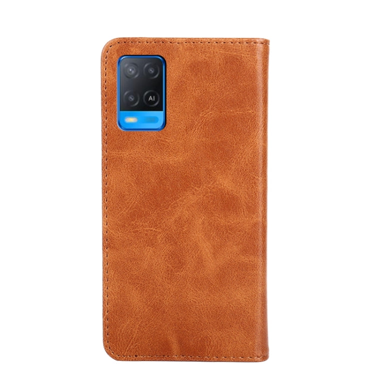 For OPPO A54 4G Non-Magnetic Retro Texture Horizontal Flip Leather Phone Case
