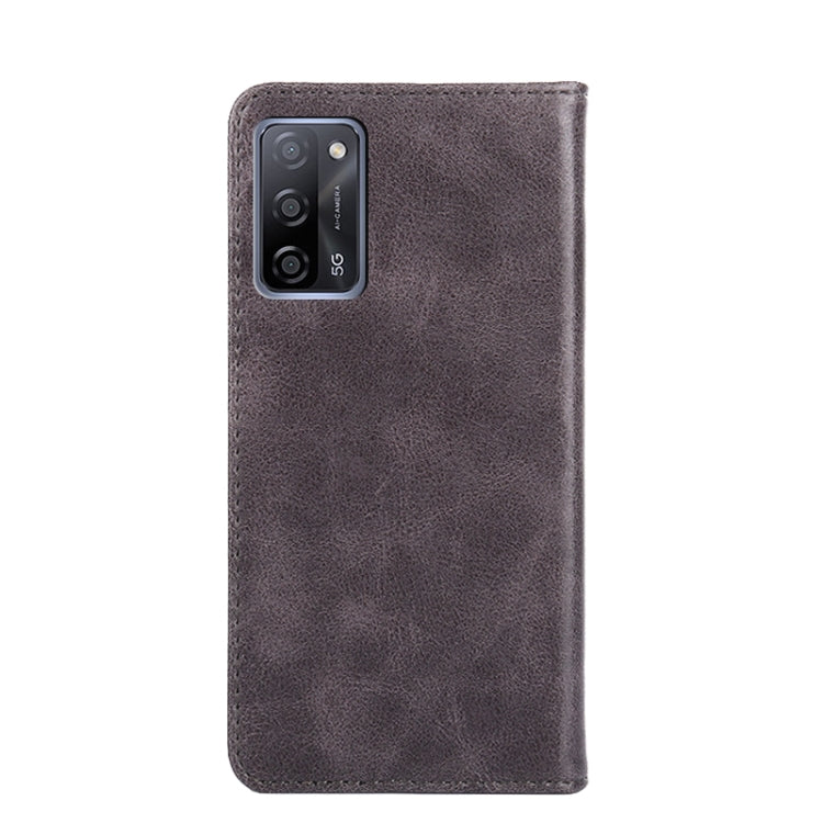 For OPPO A55 5G Non-Magnetic Retro Texture Horizontal Flip Leather Phone Case