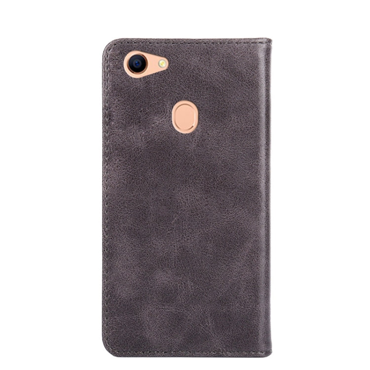 For OPPO A73 Non-Magnetic Retro Texture Horizontal Flip Leather Phone Case