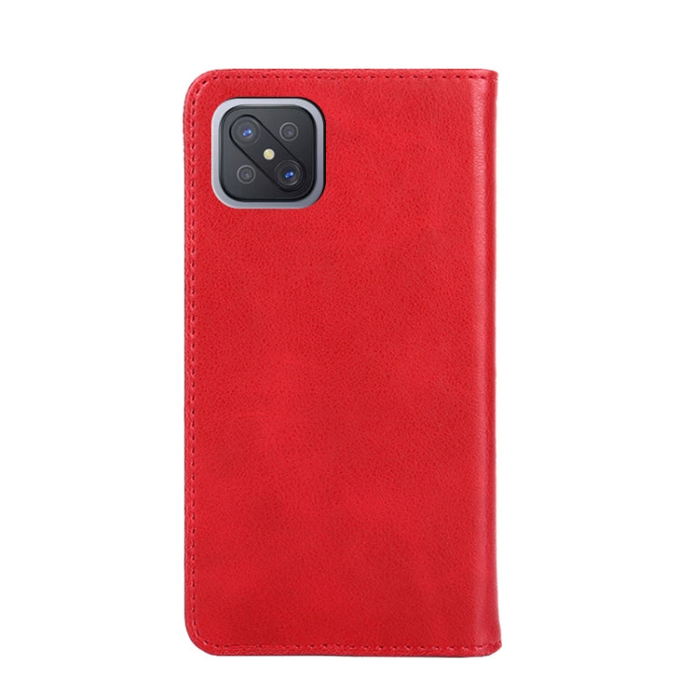 For OPPO A92s Non-Magnetic Retro Texture Horizontal Flip Leather Phone Case