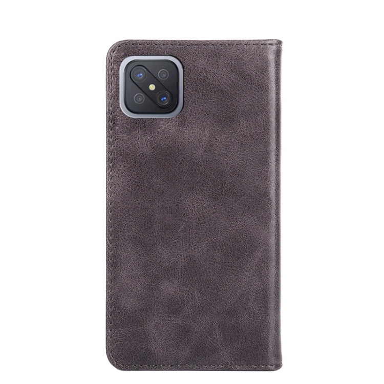 For OPPO A92s Non-Magnetic Retro Texture Horizontal Flip Leather Phone Case
