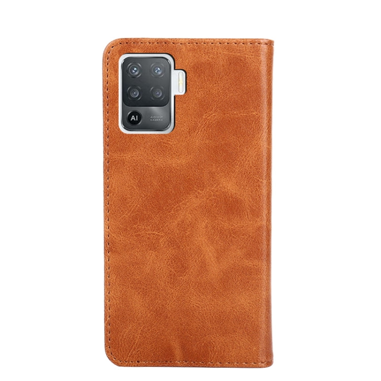 For OPPO A94 / F19 Pro Non-Magnetic Retro Texture Horizontal Flip Leather Phone Case