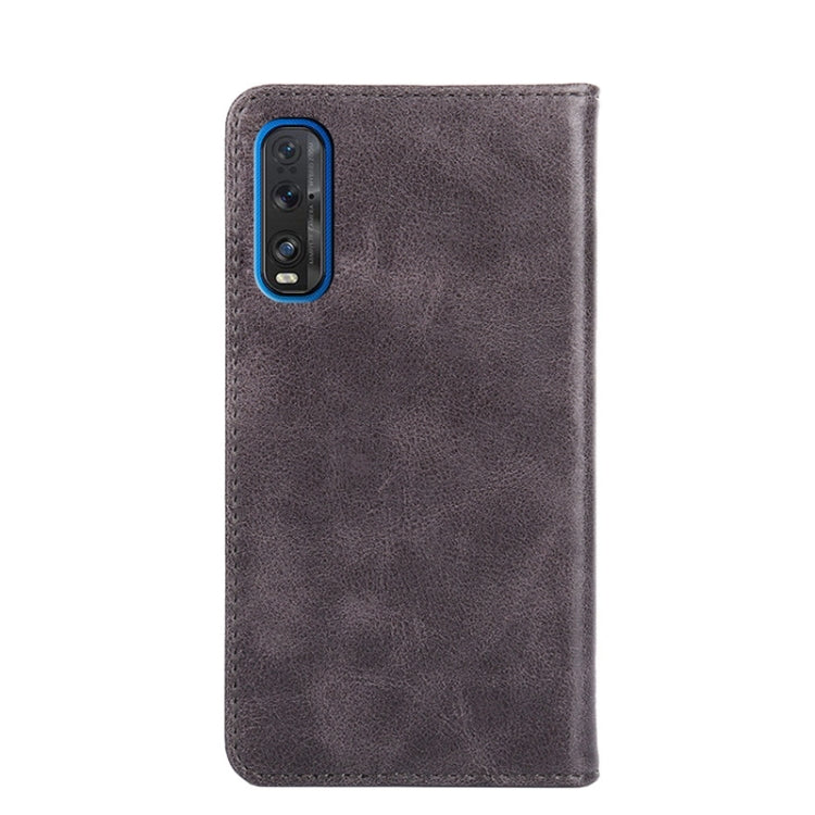 For OPPO Find X2 Non-Magnetic Retro Texture Horizontal Flip Leather Phone Case