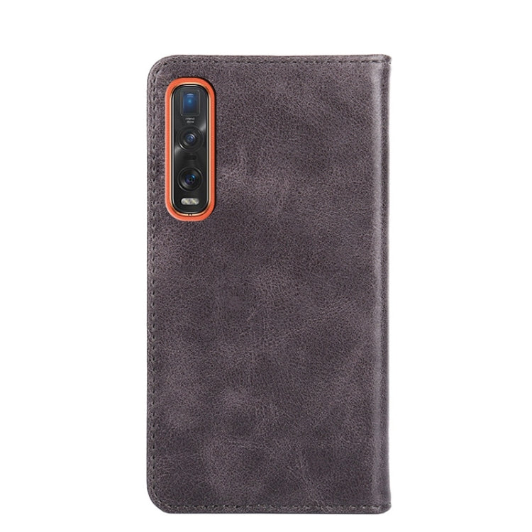 For OPPO Find X2 Pro Non-Magnetic Retro Texture Horizontal Flip Leather Phone Case