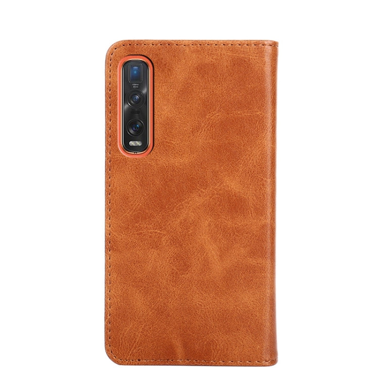 For OPPO Find X2 Pro Non-Magnetic Retro Texture Horizontal Flip Leather Phone Case