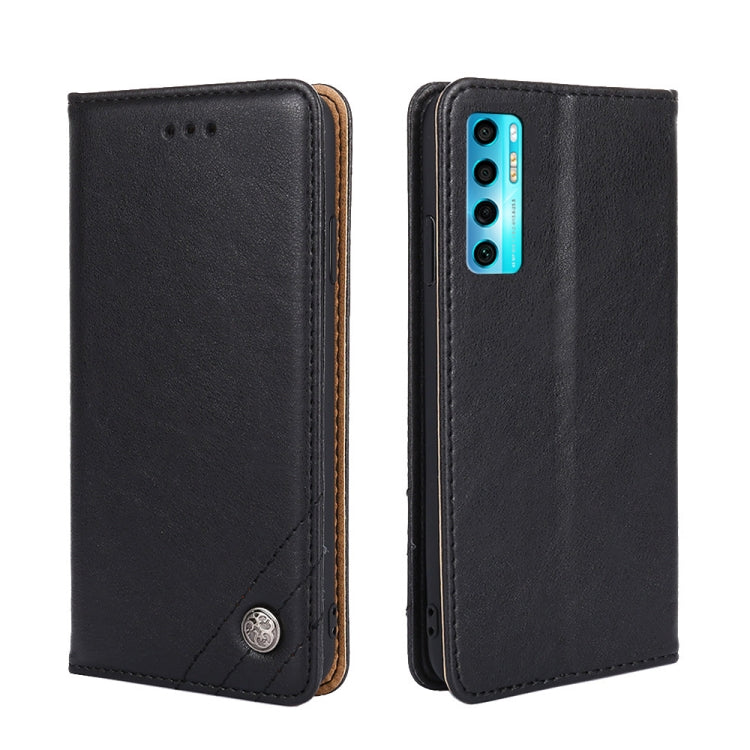 For TCL 20 Pro 5G Non-Magnetic Retro Texture Leather Phone Case