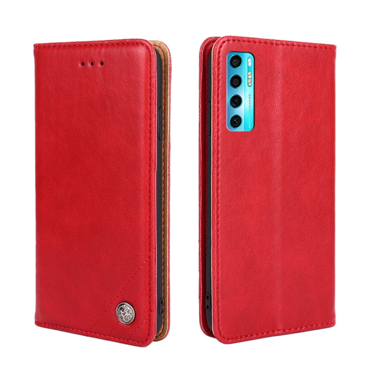 For TCL 20 Pro 5G Non-Magnetic Retro Texture Leather Phone Case