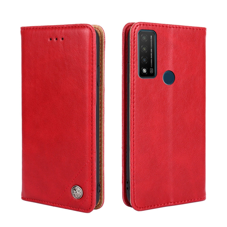 For TCL 20R 5G / Bremen / 20AX 5G Non-Magnetic Retro Texture Leather Phone Case