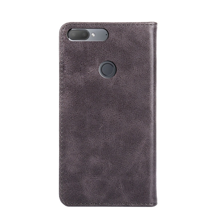 For HTC Desire 12+ Non-Magnetic Retro Texture Leather Phone Case