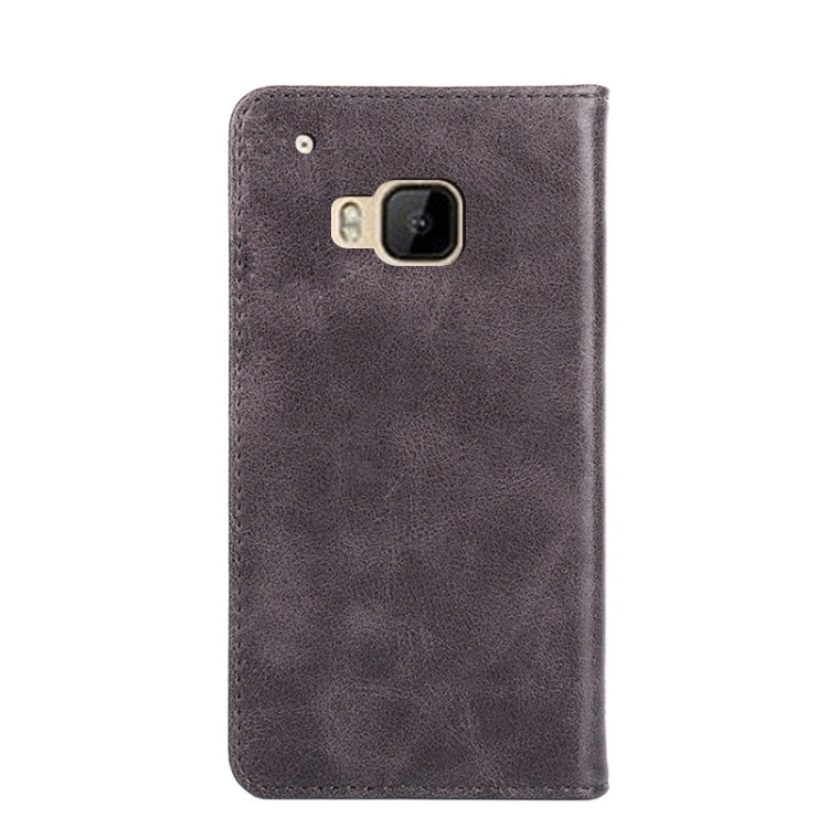 For HTC One M9 Non-Magnetic Retro Texture Leather Phone Case