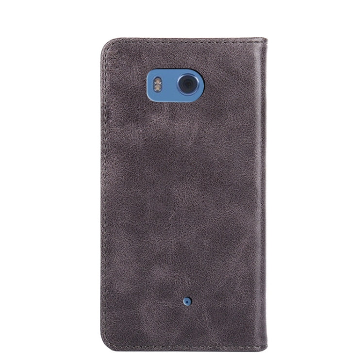 For HTC U11 Non-Magnetic Retro Texture Leather Phone Case