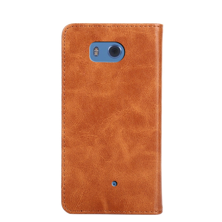 For HTC U11 Non-Magnetic Retro Texture Leather Phone Case