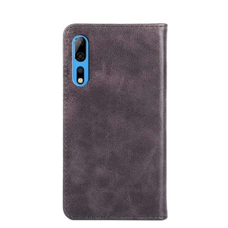 For ZTE Axon 10 Pro Non-Magnetic Retro Texture Leather Phone Case(Grey)